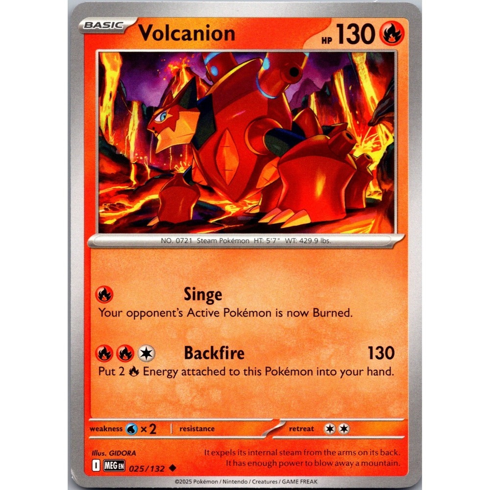 Volcanion Uncommon ME01: Mega Evolution 025/132 LP tcga+